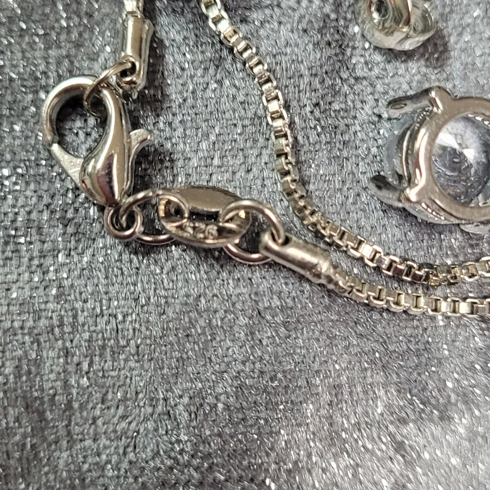 925S 18" Zircon Necklace with matching earrings - Picture 8 of 11